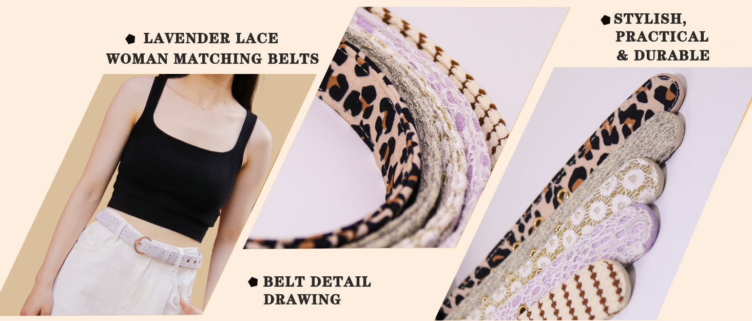 Bobotails lavender lace cohesive dog gear-woman belt