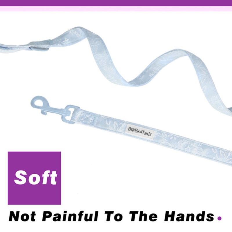 morning glory blue dog lead designed to match the harness and owner accessories in a coordinated system