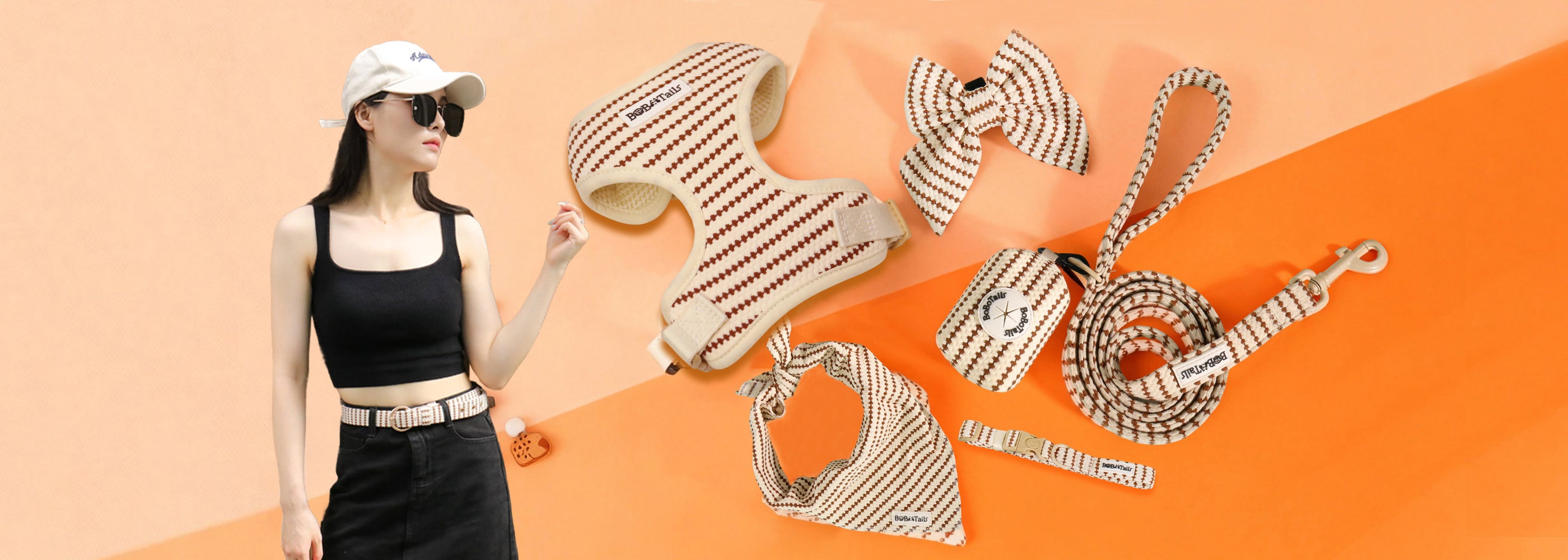 small grain woment belt matching harness leash set by bobotails
