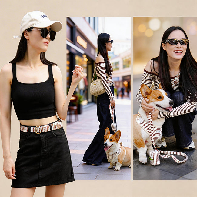 small grain matching dog and owner outfit | Every Moment,Together