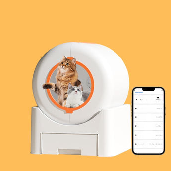 Bobotails Self Cleaning Litter Box, 95 L Automatic Cat Litter Box Self Cleaning for Multiple Cats,with Safety Protection with app control