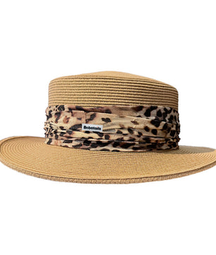 Chapeau de paille imprimé léopard - Style assorti chien et maître
