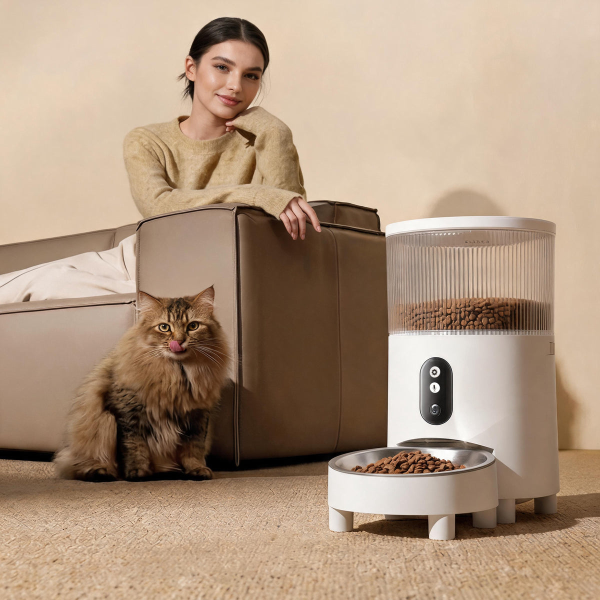 Distributeur automatique intelligent de nourriture pour animaux de compagnie Wi-Fi – Mangeoire connectée pour chats et chiens