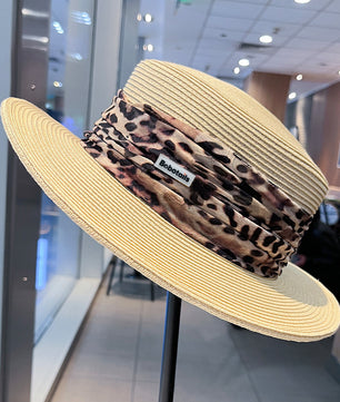 Chapeau de paille imprimé léopard - Style assorti chien et maître