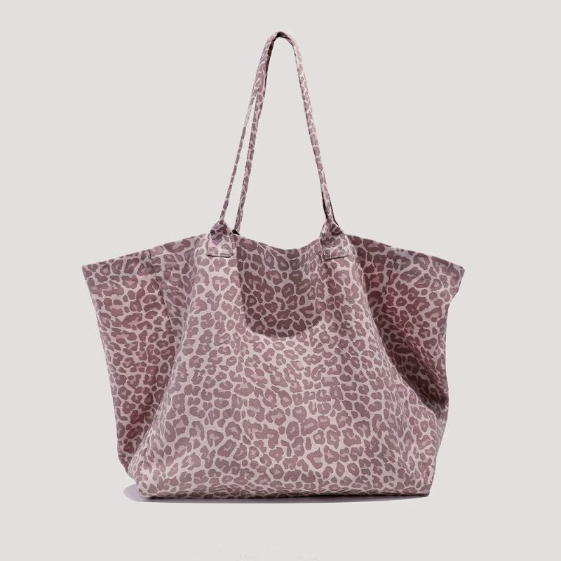 Sac fourre-tout en toile imprimé léopard - Style assorti chien et maître
