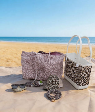 Sac fourre-tout en toile imprimé léopard - Style assorti chien et maître