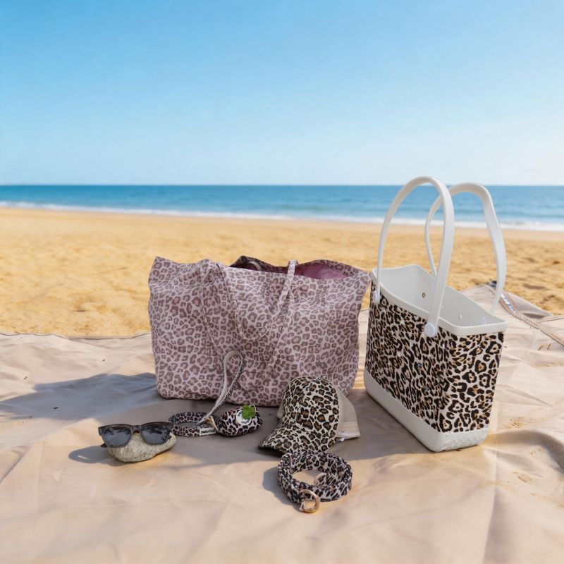 Sac fourre-tout en toile imprimé léopard - Style assorti chien et maître