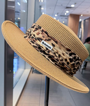 Chapeau de paille imprimé léopard - Style assorti chien et maître