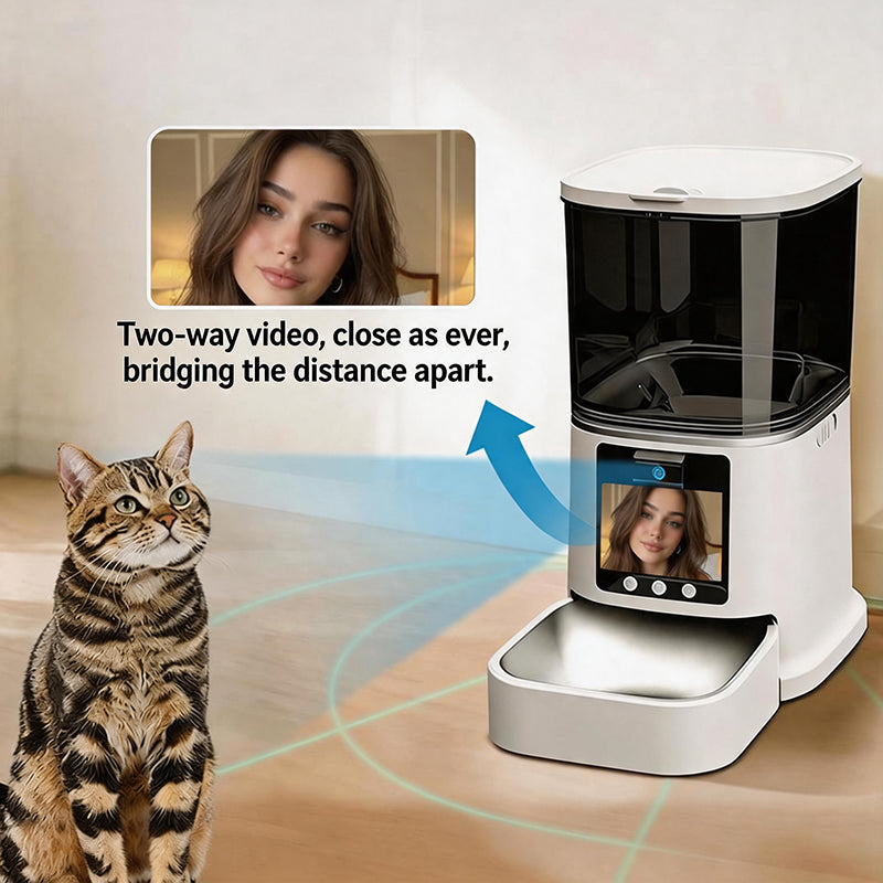 Distributeur automatique intelligent de nourriture pour animaux de compagnie Wi-Fi – Mangeoire connectée pour chats et chiens