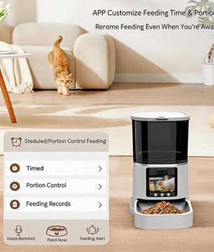 Distributeur automatique intelligent de nourriture pour animaux de compagnie Wi-Fi – Mangeoire connectée pour chats et chiens