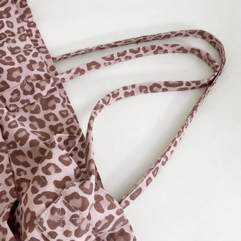 Sac fourre-tout en toile imprimé léopard - Style assorti chien et maître