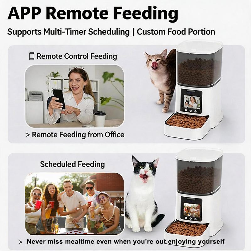 Distributeur automatique intelligent de nourriture pour animaux de compagnie Wi-Fi – Mangeoire connectée pour chats et chiens