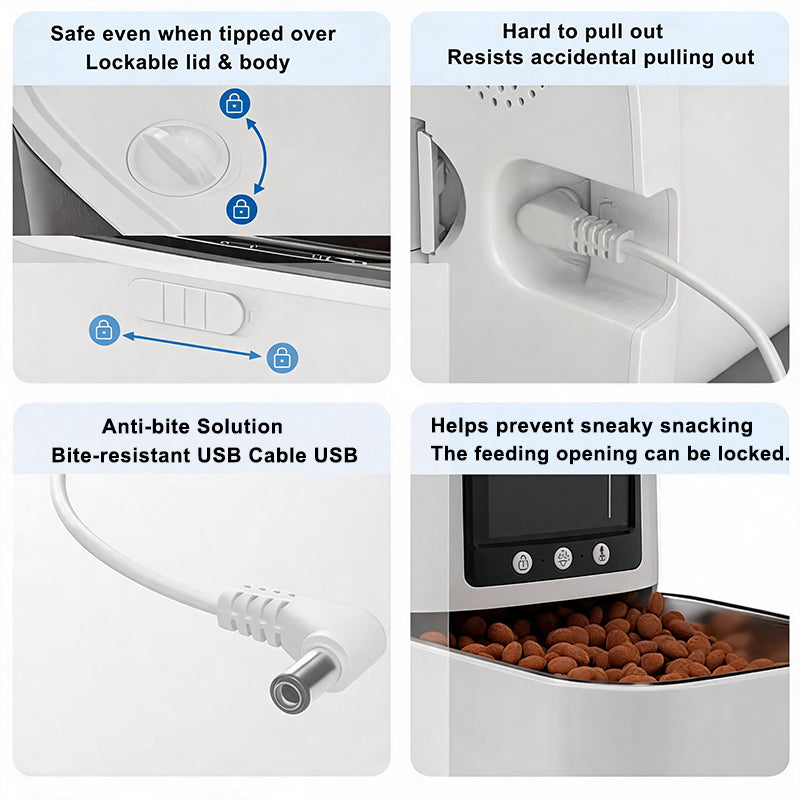 Distributeur automatique intelligent de nourriture pour animaux de compagnie Wi-Fi – Mangeoire connectée pour chats et chiens