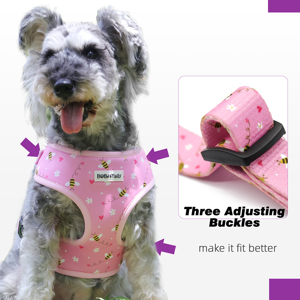 Bobotails 2024 Fashionable style Dog Walking Harness,No-Chock Step-in Reflective Breathable Lightweight Easy Walk Vest Harnesses for Small Medium Dogs