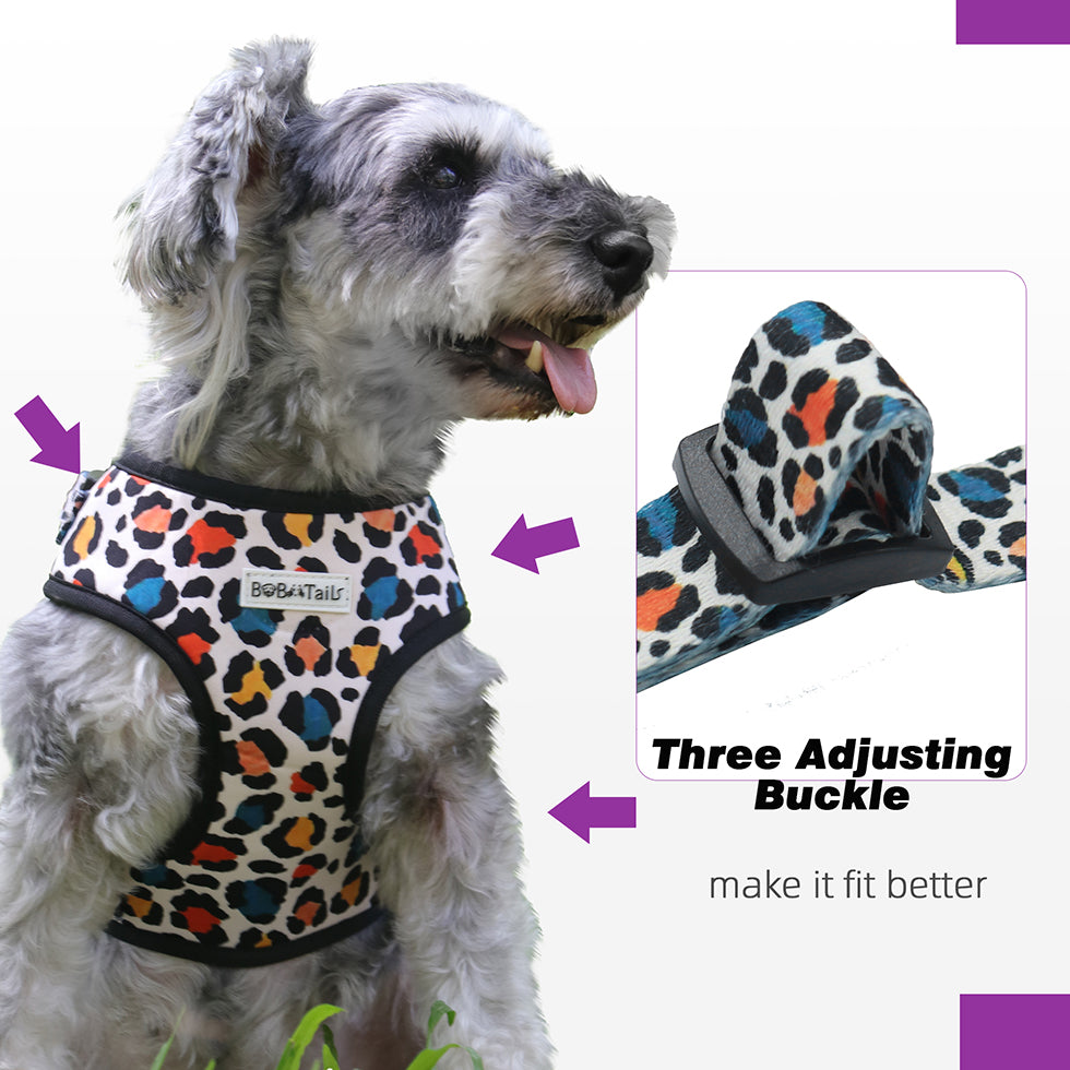 Bobotails Dog Harness,No Pull Dog Harness with 1 Dog Leash Clips, Adjustable Soft Padded Dog Vest, Airmesh Breatheable Pet Cotton material Vest with Easy Control for Small and Medium Size Dogs