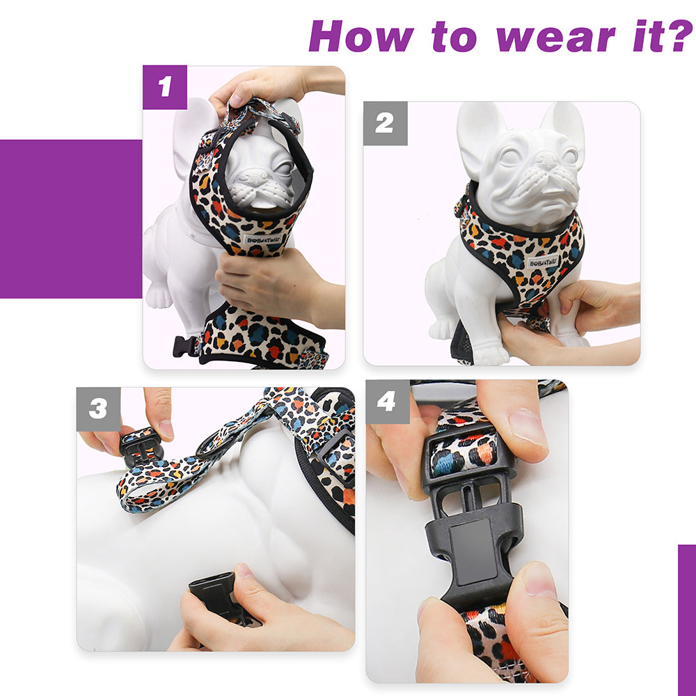 Bobotails Dog Harness,Dog Harness No Pull with 1 Dog Leash Clips, Adjustable Soft Padded Puppia Dog Harness, Airmesh Breatheable Pet Cotton material Vest with Easy Control for Dog Accessories boy
