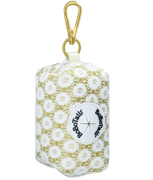 Bobotails Floral Brilliance doggie poop bags holder lightweight pouch with zipper to hold waste bags and Carabiner on the leash backpack harness 