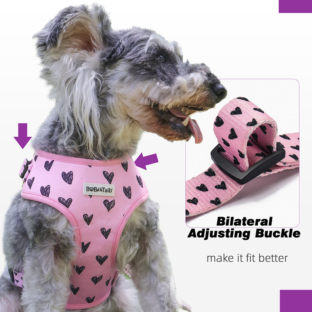 Bobotails Dog Harness,puppy harness and leash set training, Airmesh Breatheable Pet Cotton material Vest with Easy Control for Small and Medium Dogs