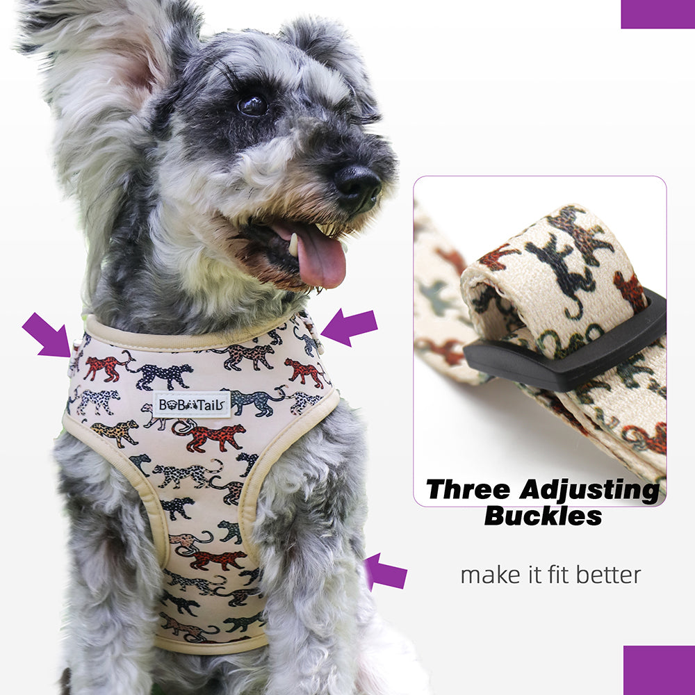 Bobotails Dog Harness, No-Pull Pet Harness with Leash Clips, Adjustable Soft Padded Dog Harness, Airmesh Breatheable Pet Cotton material Vest for hiking,travelling,outdoor activities,camping