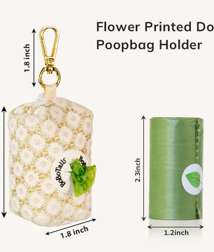 Bobotails floral brilliance biodegradable poop bags holder for leash