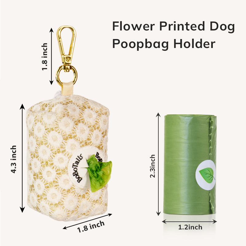 Bobotails floral brilliance biodegradable poop bags holder for leash