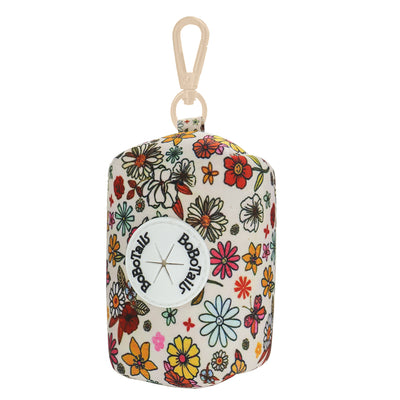 Porte-sacs de merde de chien imprimé de fleurs