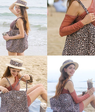 Designer leopard tote bag from the Bobotails matching lifestyle collection for modern dog lovers.