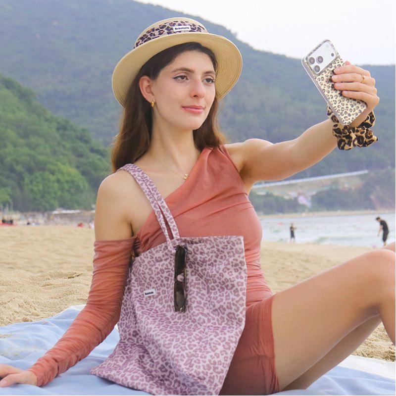 Designer leopard tote bag celebrating every moment together with your dog through coordinated lifestyle accessories.