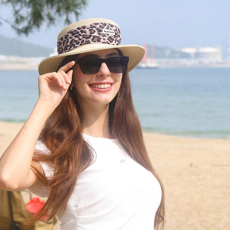 Bobotails leopard print straw hat and sunglasses matching set for dog mom