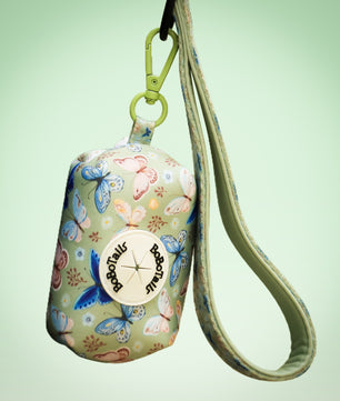 Support de sac de merde de chien imprimé papillon