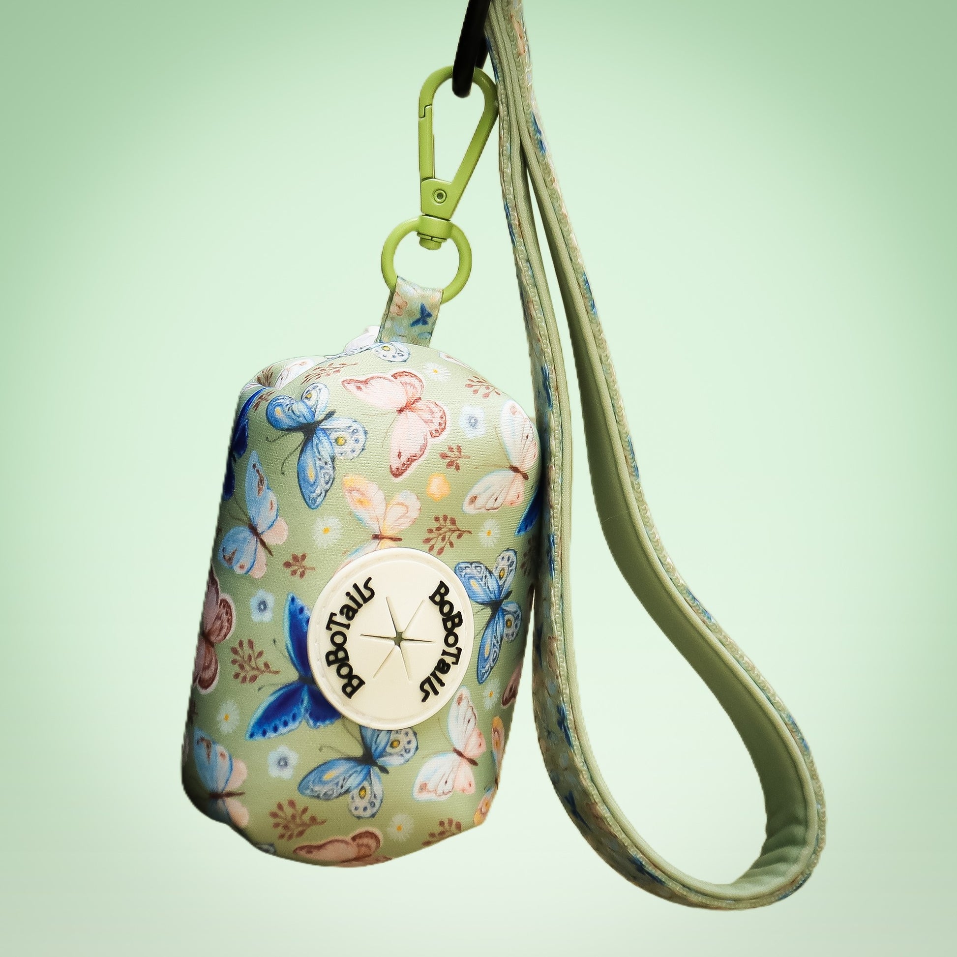 Support de sac de merde de chien imprimé papillon