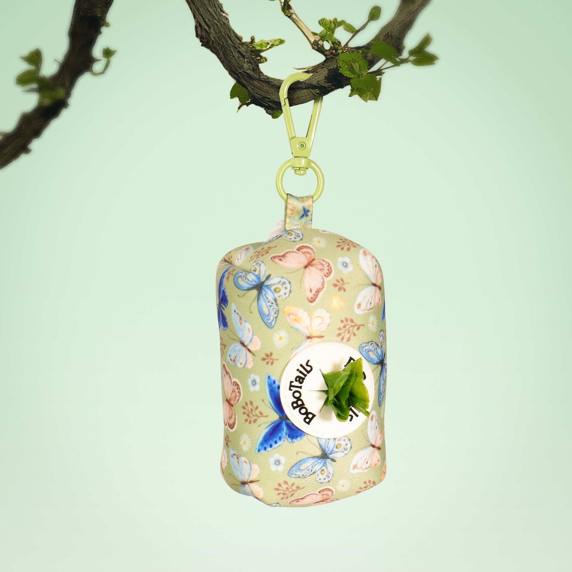 Support de sac de merde de chien imprimé papillon