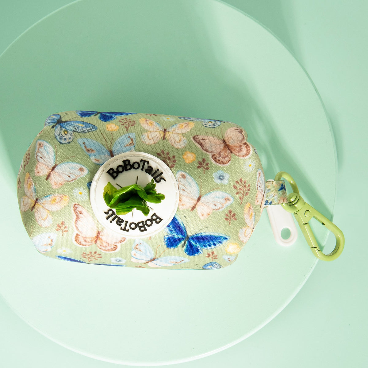 Ensemble harnais imprimé papillon, laisse et porte-sacs à crottes