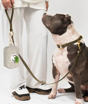 Chunky knitted small zipper pouch for leashes