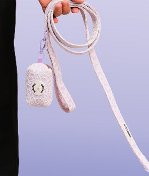 Lavender lace 5ft dog leash for small and medium dogs | Bobotails