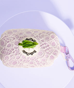 Lavender lace trash bag holder  matching Lavender lace harness and owner accessories for daily dog walks