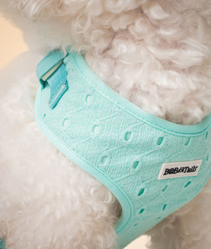 Soft silk embroidery dog harness no pull adjustable – Bobotails