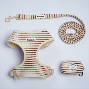Ensemble harnais pour petits chiens, laisse et porte-sacs à crottes