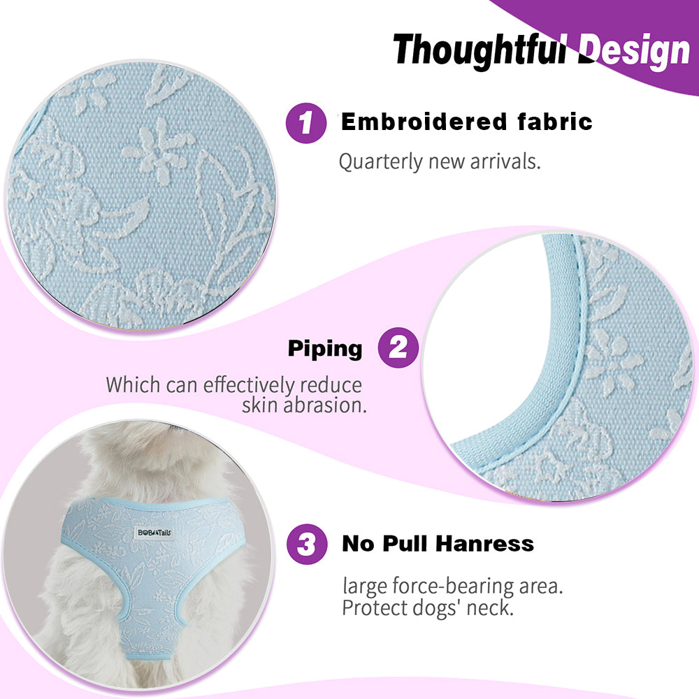 Bobotails Dog Harness, No-Pull  Puppy harness with Leash Clips, Adjustable Soft Padded Dog Vest, Airmesh Breatheable Pet Cotton material Vest with Easy Control for Medium dog harness