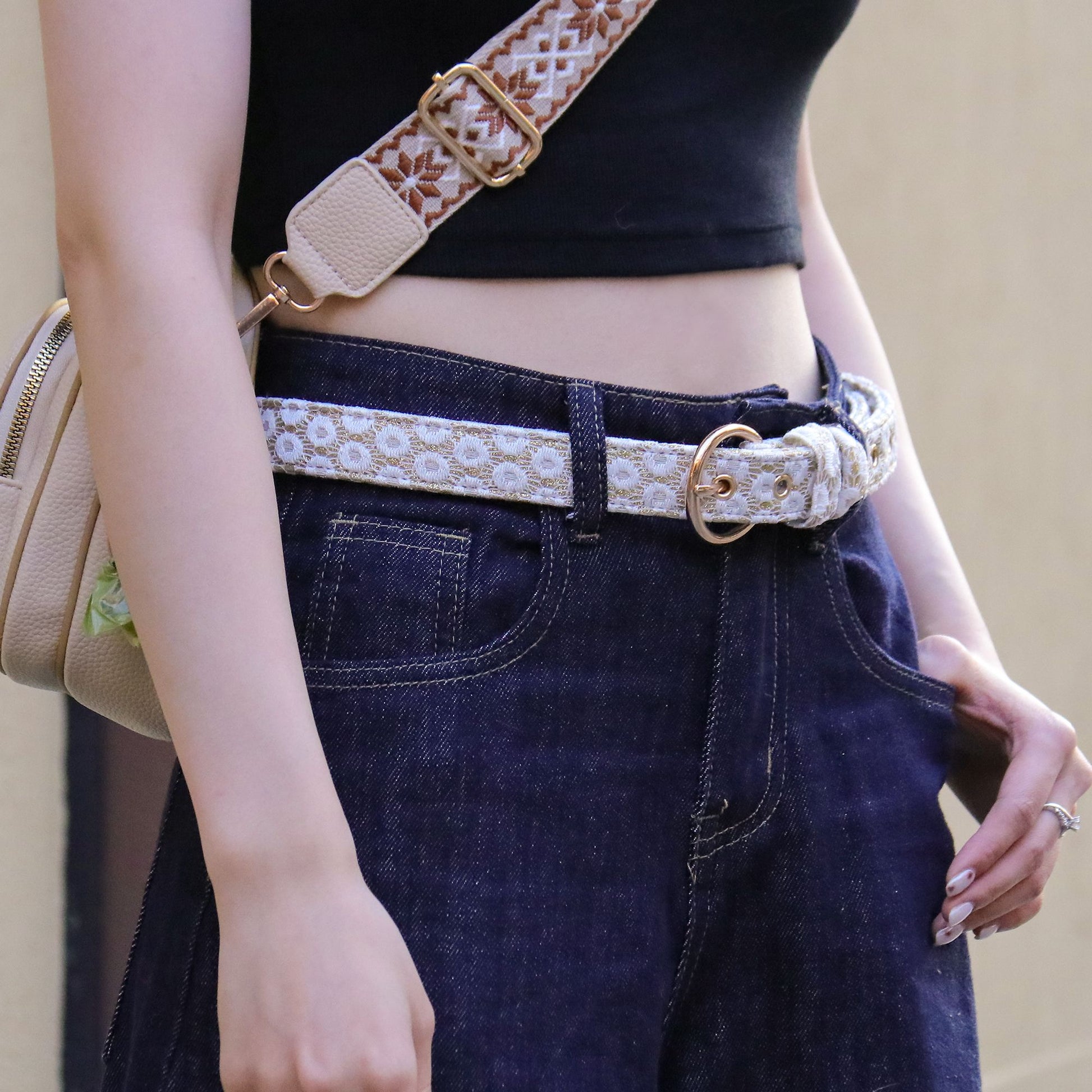 floral brilliance women's belt matching dog and owner accessories designed as one coordinated system