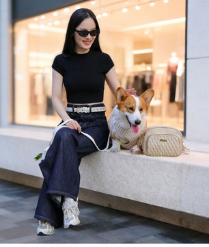 floral brilliance women's belt bag  designed to match the harness and owner accessories for modern pet parents