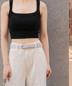 lavender lace belts for women's jeans designed to match the harness and owner accessories for modern pet parents