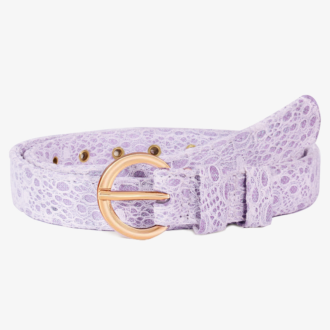 lavender lace women's belt designed to match dog harness and accessories for elegant daily wear