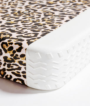 button side view Leopard print beach basket  