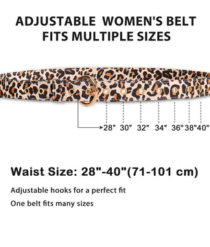 leopard printed women's belt size guide for dog mom