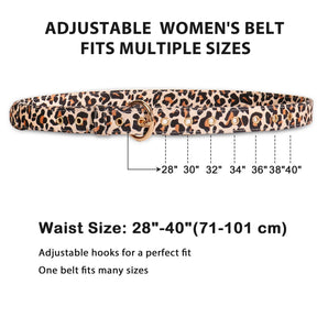 leopard printed women's belt size guide for dog mom