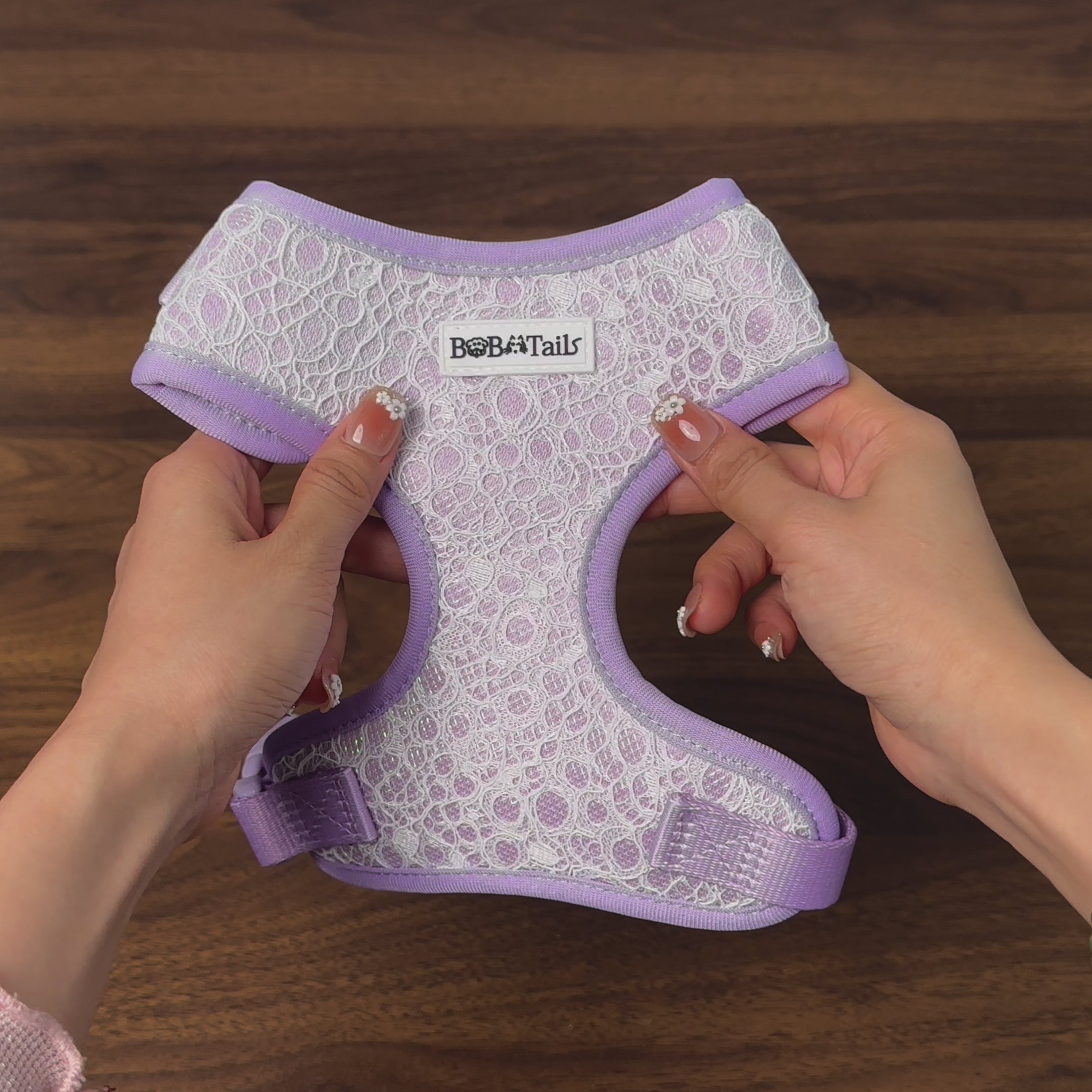 Bobotails Lavender Purple Halloween Collection Beauty of Lace No-Pull Dog Vest Harness For Small Dogs and Medium Dogs  